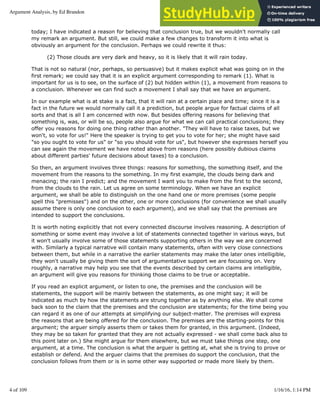 Argument Analysis. | PDF