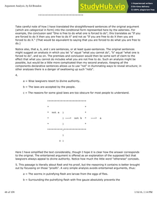 Argument Analysis. | PDF