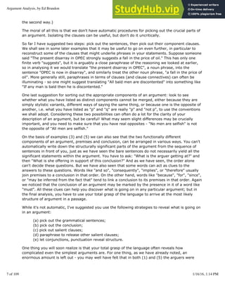 Argument Analysis. | PDF