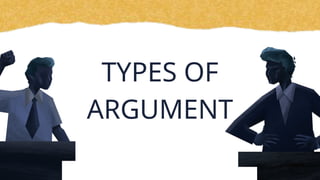 TYPES OF
ARGUMENT
 