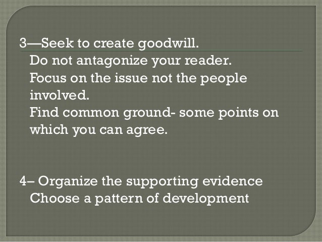 Argument persuasion assertion thesis