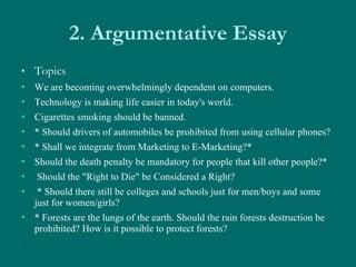 easiest argumentative essay topics