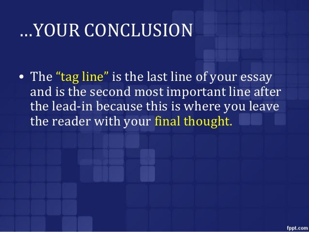 of your essay in most