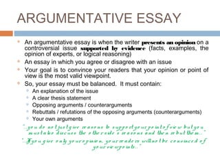 rebuttal essay topics