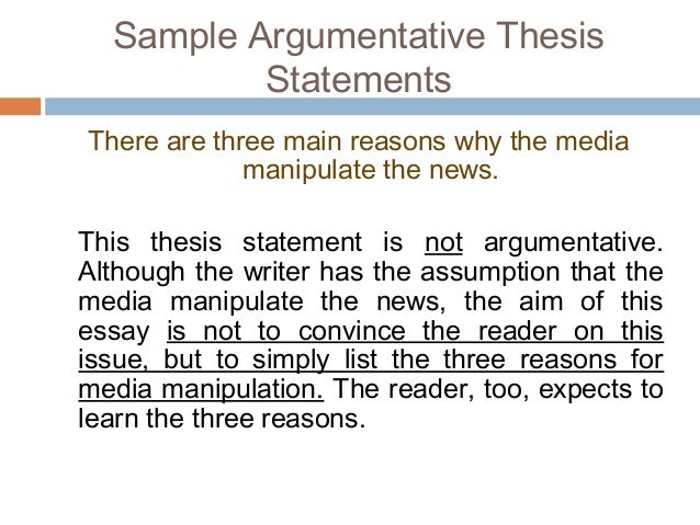 thesis statements for argumentative essays