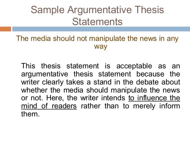 what is a thesis statement for an argumentative essay