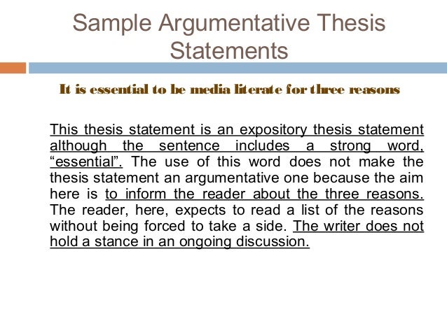 argumentative thesis statement examples