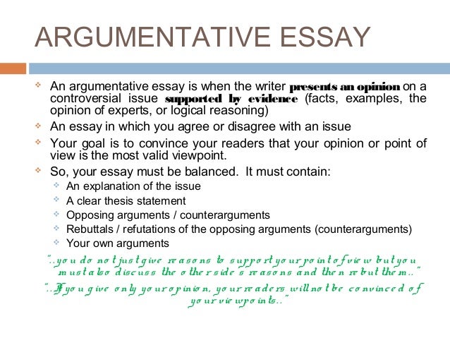 what is argumentative essay slideshare