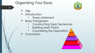 argumentative essay.pptx that teaches students how to structure and ...