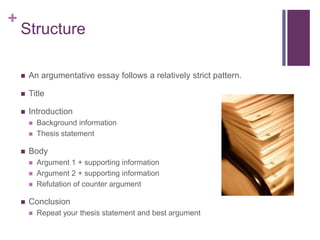 Argumentative essay writing | PPTX