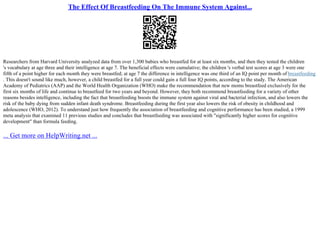 Argumentative Essay About Being Breastfeed | PPT