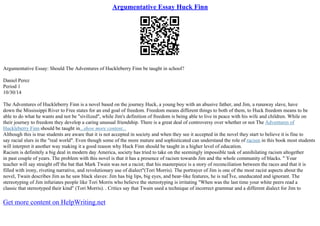 argumentative essay on huckleberry finn
