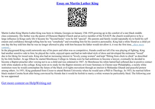 Argumentative Essay On Martin Luther King