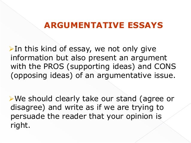 Five features of argumentative essay