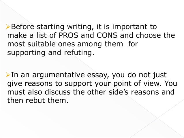 Key elements of an argumentative essay