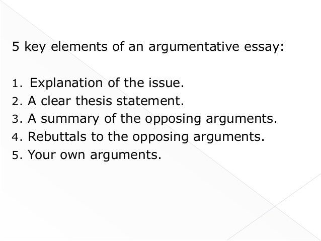 parts of writing an argumentative essay