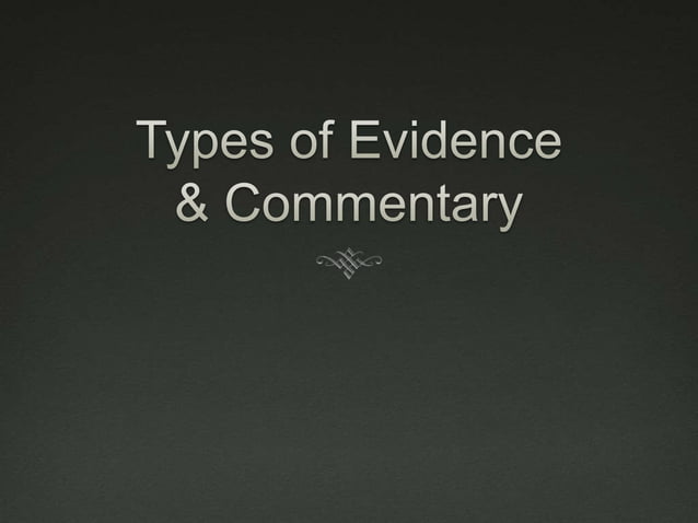 Argumentative evidence and commentary | PPT