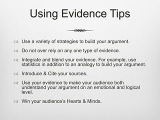 Argumentative evidence and commentary | PPT