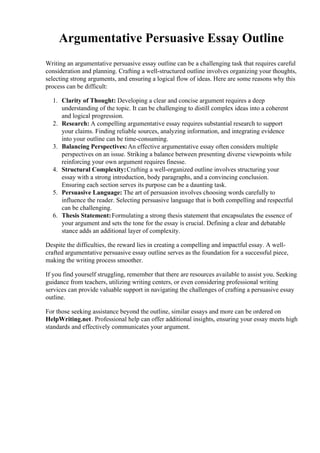 Argumentative Persuasive Essay Outline pdf Free Download Argumentative Persuasive Essay Outline pdf Free Download