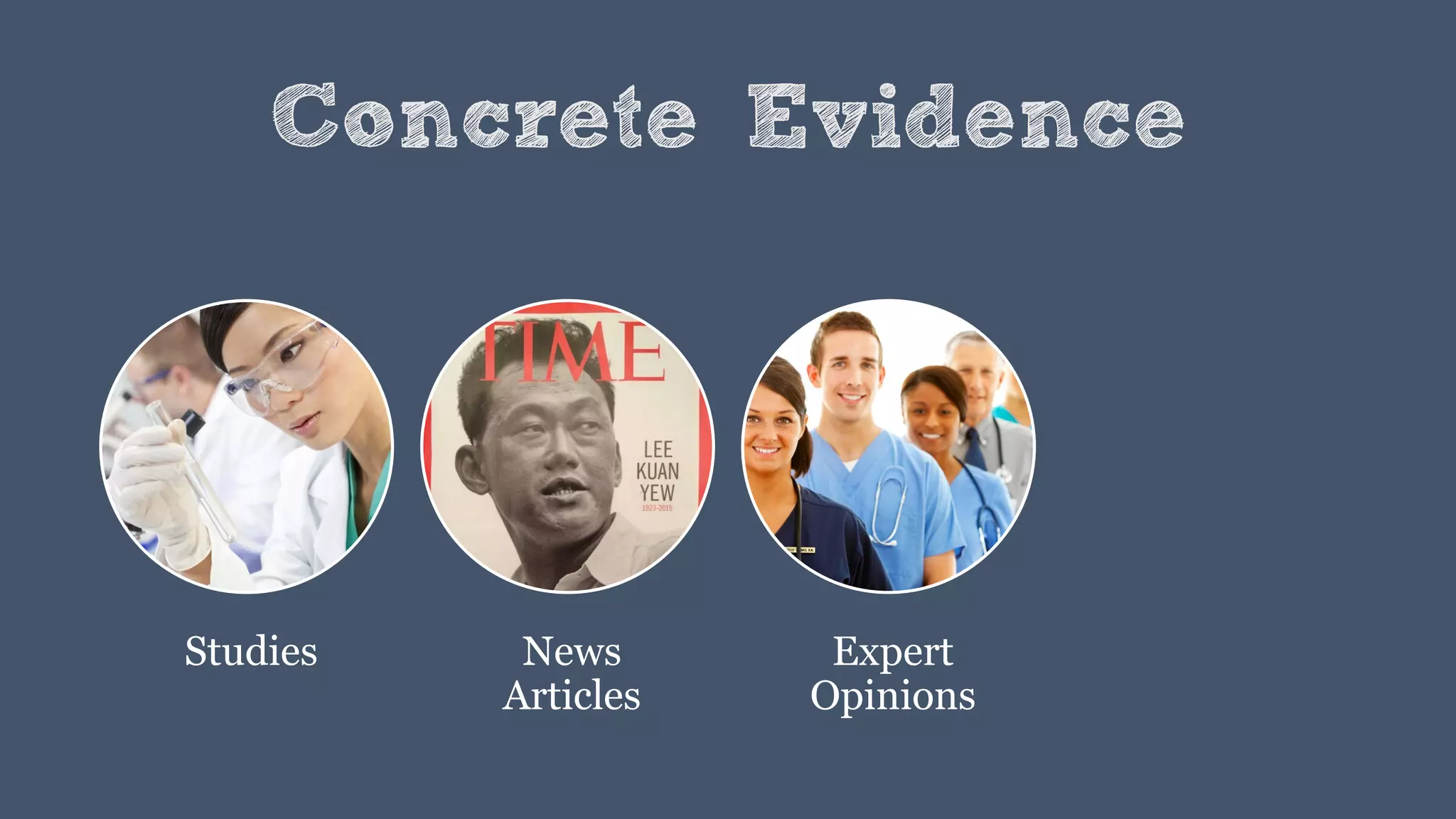 Concrete Evidence
Studies News
Articles
Expert
Opinions
 