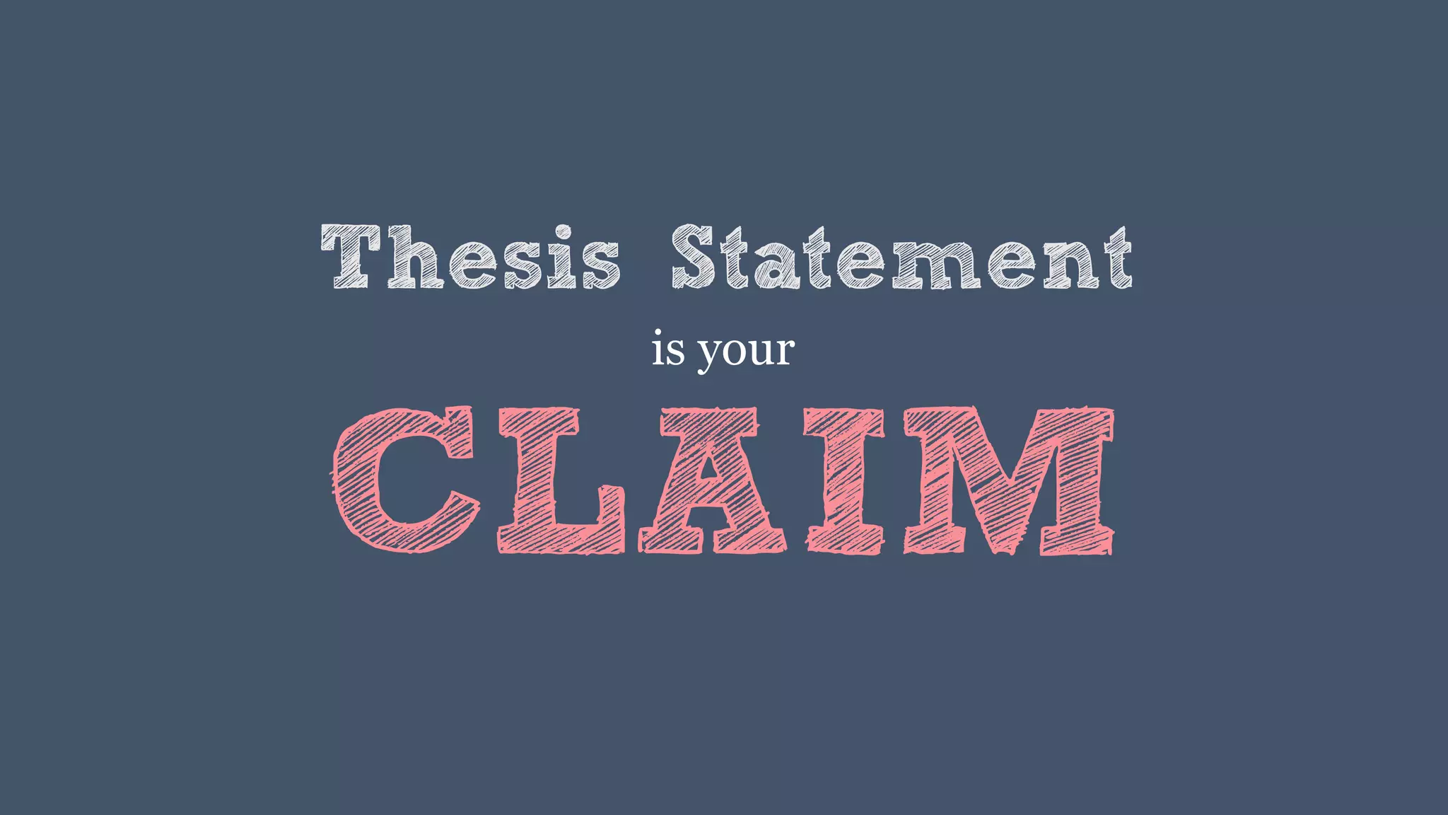 Thesis Statement
is your
CLAIM
 