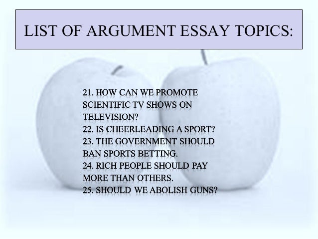 middle school argumentative essay topics