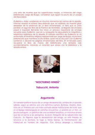 Argumentos de las Obras