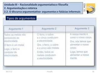 Tipos de argumentos




28-11-12               Filosofia   10
 