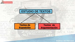 ESTUDIO DE TEXTOS
Textos de
Argumentación
 