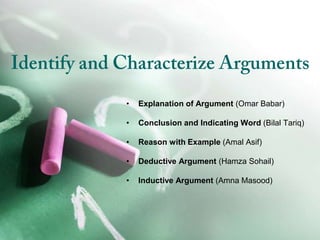 Identify and Characterize Arguments ,[object Object]
