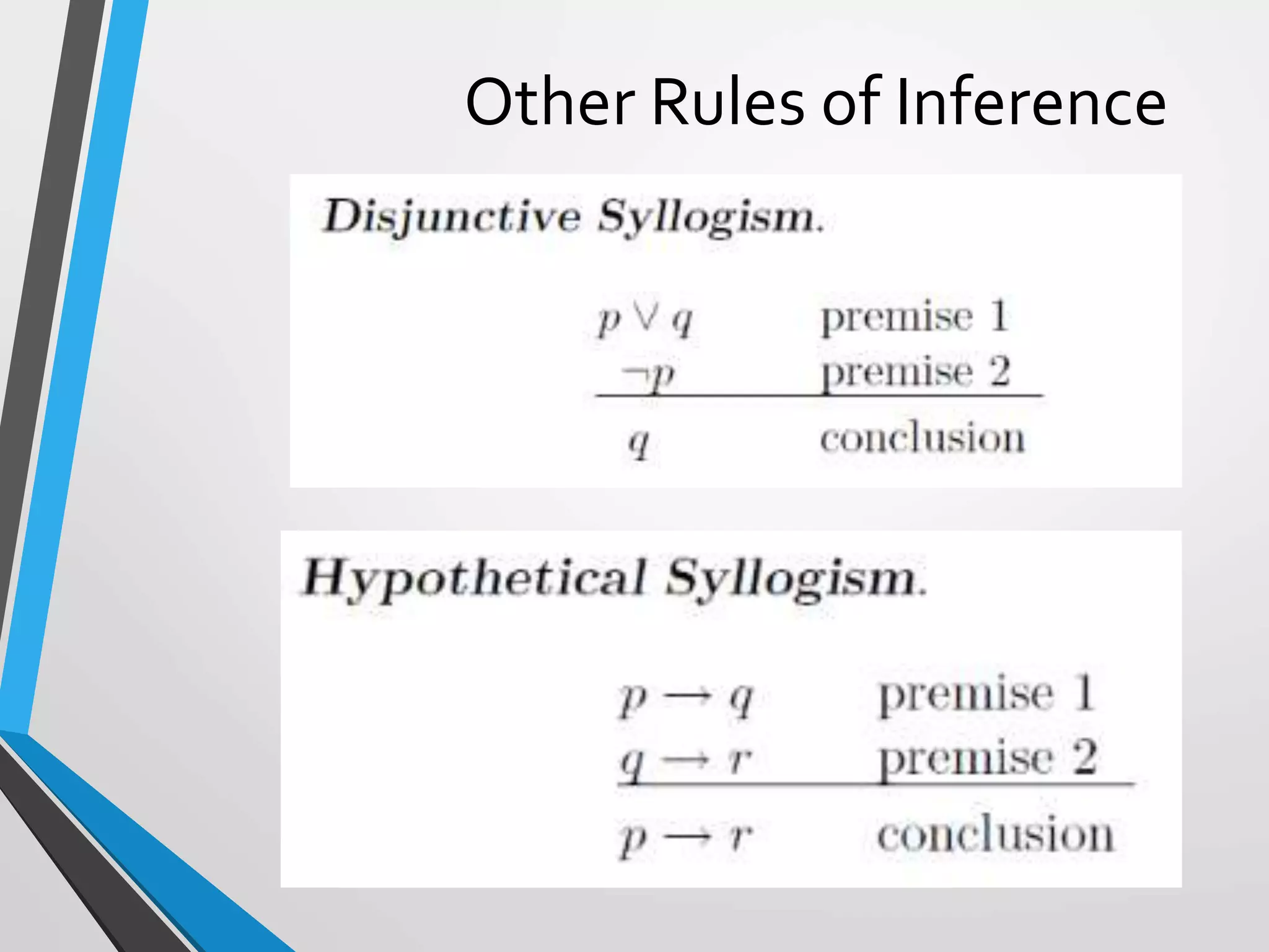 Other Rules of Inference
 