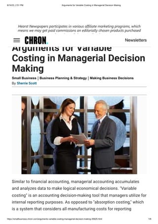 Arguments for Variable Costing in Managerial Decision Making.pdf