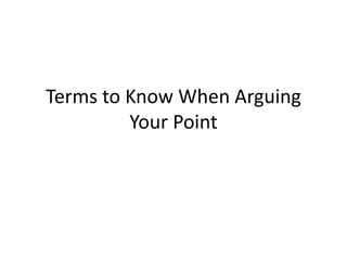 Argument terms | PPTX
