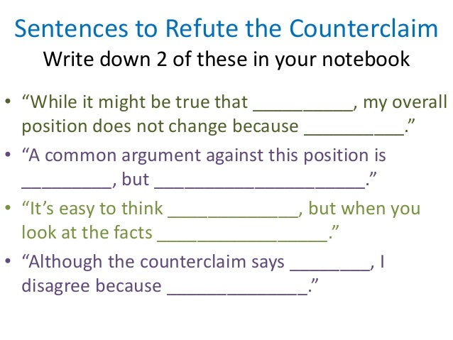 How to write a good counter argument paragraph