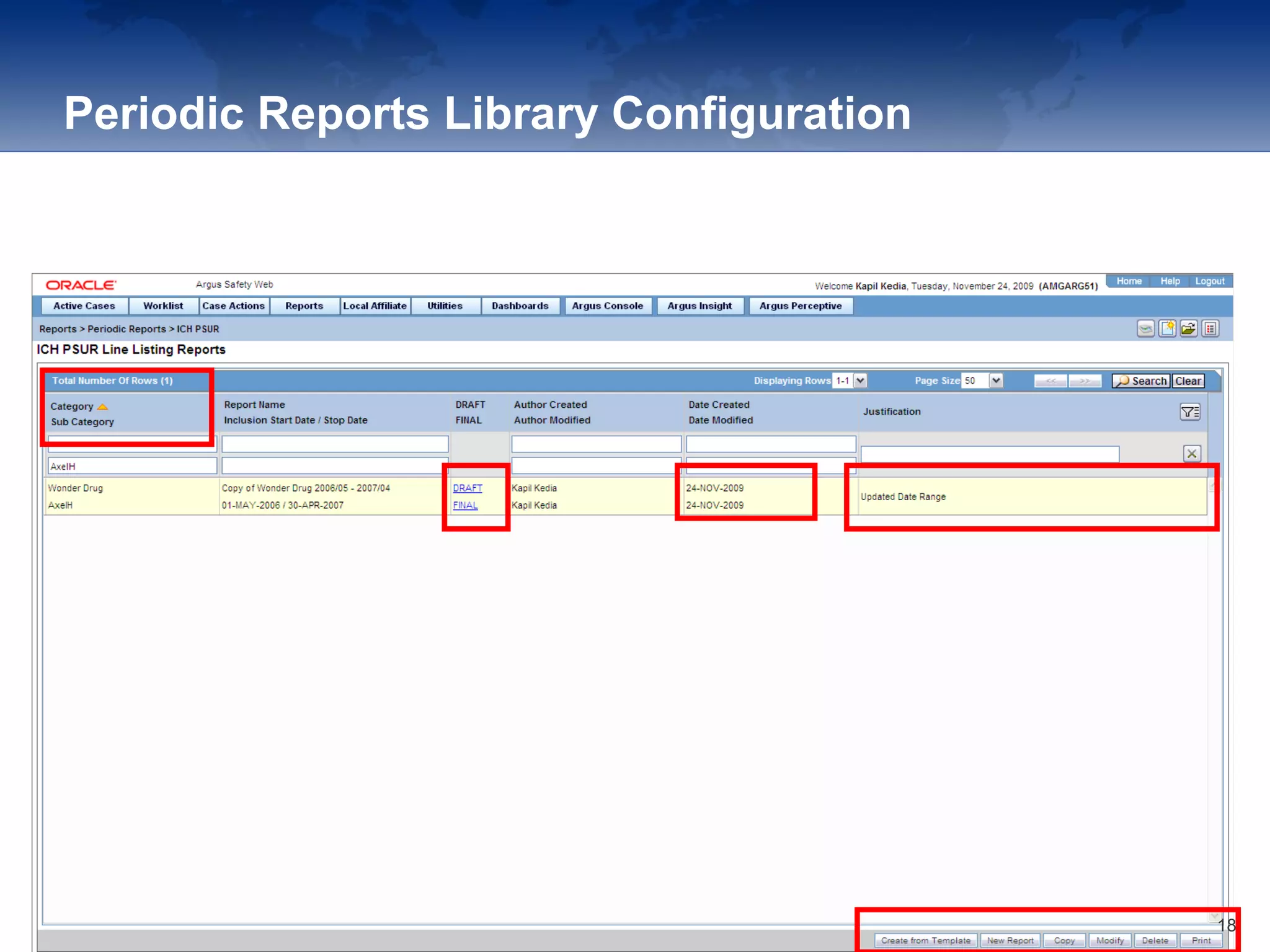Periodic Reports Library Configuration
18
 