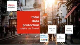 STORYBOARDS
bitglass
mission
total
data
protection
outside the firewall est. jan
2013
200+
customers
$35m
funding
8
 