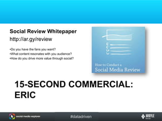 15-second commercial:EricSocial Review Whitepaperhttp://ar.gy/reviewDo you have the fans you want?