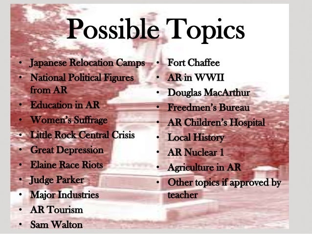 project topics for history education