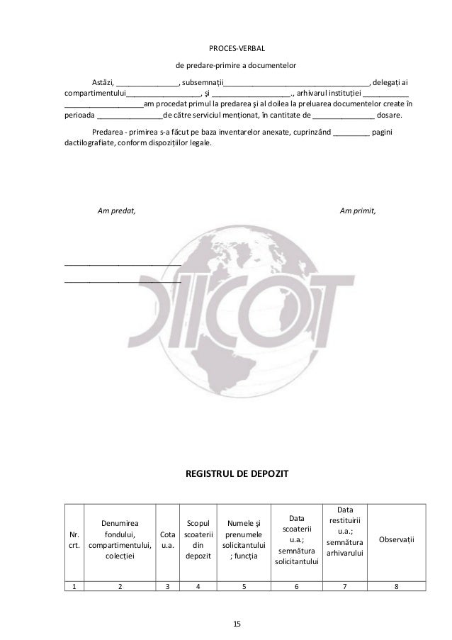 Arhivarea In Conditiile Legii 16 1996