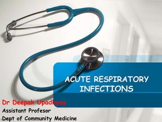 ACUTE RESPIRATORY
INFECTIONS
Dr Deepak Upadhyay
Assistant Profesor
Dept of Community Medicine
 
