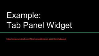 Tabpanel Examples ARIA and JavaScript Accessibility | PPTX