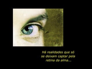 Há realidades que só  se deixam captar pela  retina da alma... 