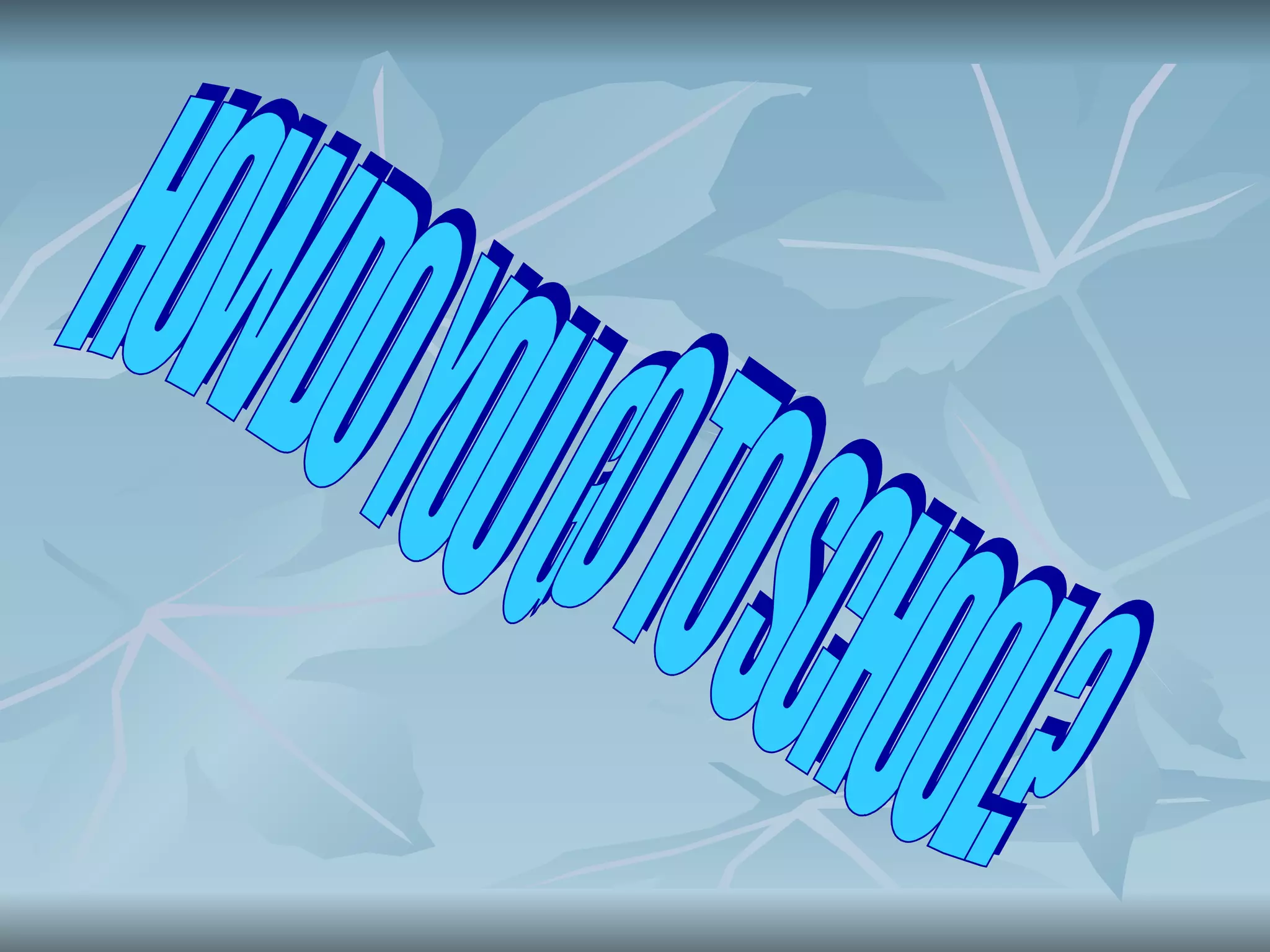 HOW DO YOU GO TO SCHOOL?