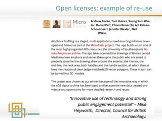 Open licenses: example of re-use
 