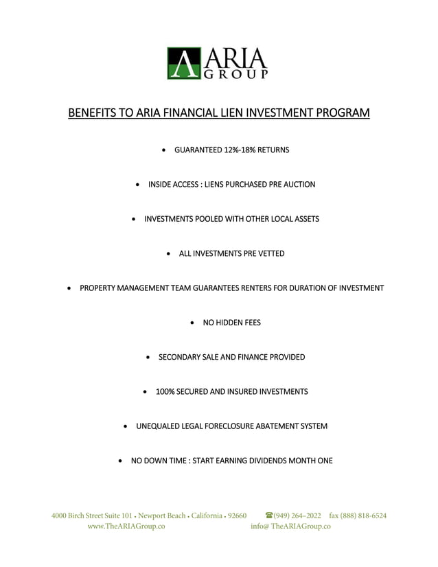 Aria Financial HOA PDF