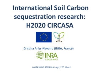 International Soil Carbon
sequestration research:
H2020 CIRCASA
WORKSHOP REMEDIA Lugo, 27th March
Cristina Arias-Navarro (INRA, France)
 