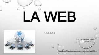 LA WEB
1.0-2.0-3.0
Estefanía Pérez
Erika Arias

http://web30websemantica.comuf.com/web30.ht
m

 