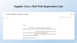 Supplier Gets a Mail With Registration Link
 