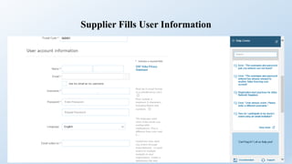 Supplier Fills User Information
 
