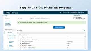 Supplier Can Also Revise The Response
 